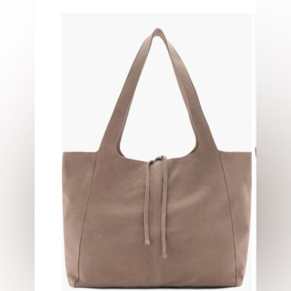 New MANGO Women's Leather Shopper bag sand - Picture 1 of 7